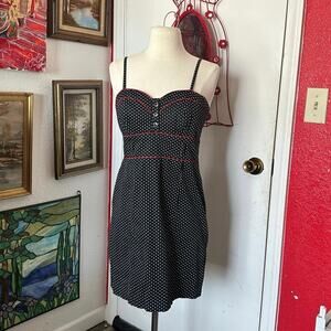 grass collection black white polka dot form fitting dress